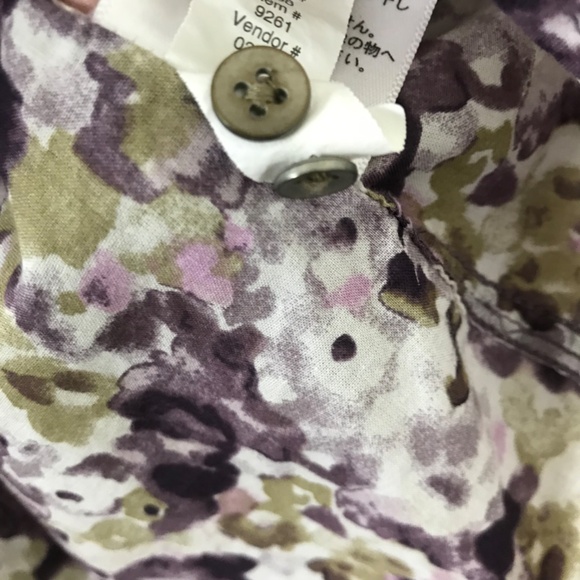 Eddie Bauer Floral 100% Cotton Button Up Long Sleeve Shirt S Roll Tab Classic - Picture 9 of 9